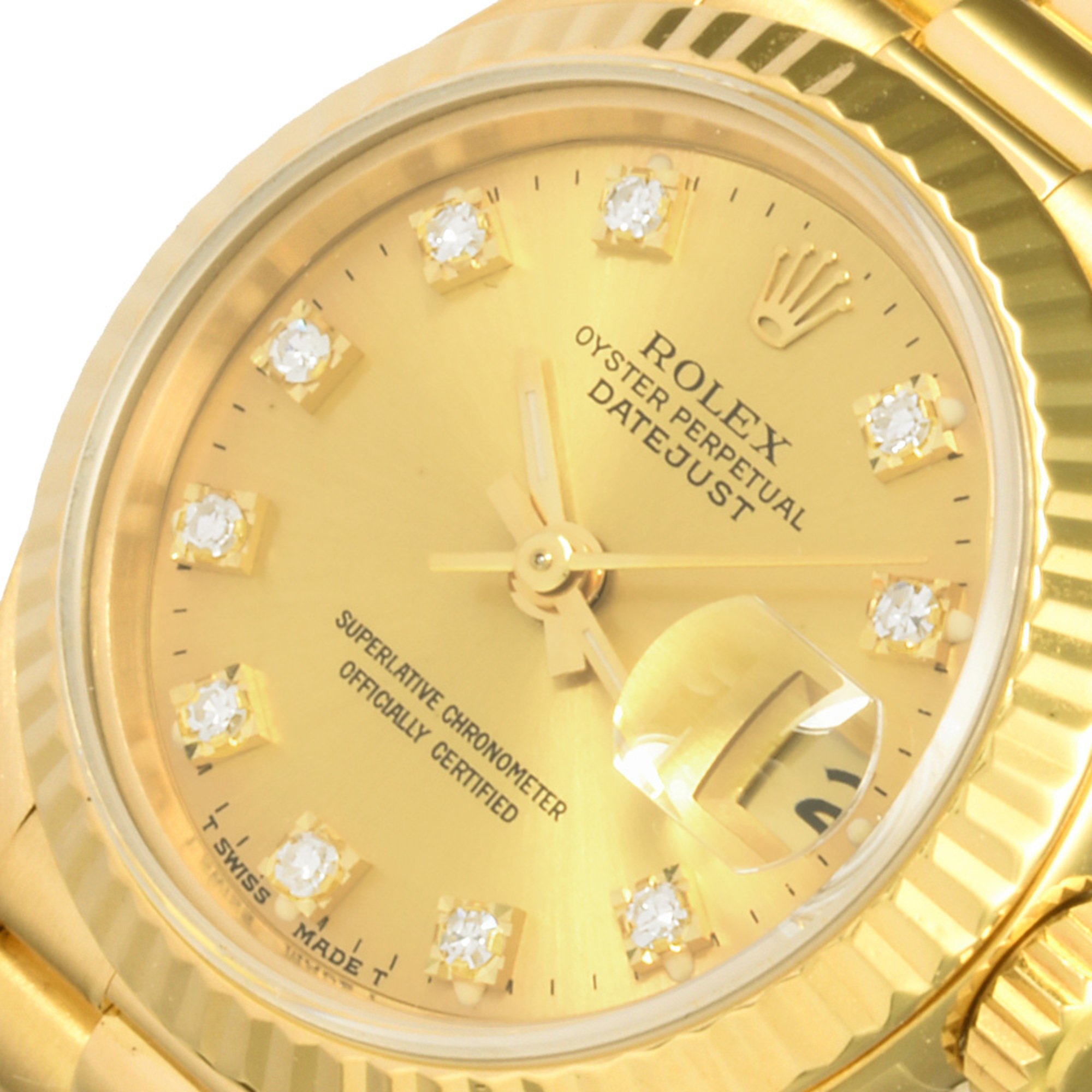 Rolex ROLEX 69178G Datejust 10P Diamond R Series (manufactured in 1987) Automatic Wristwatch Champagne Dial K18 Solid Gold Ladies
