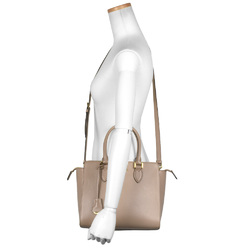 PRADA Handbag Saffiano 1BA113 Beige Leather Shoulder Bag