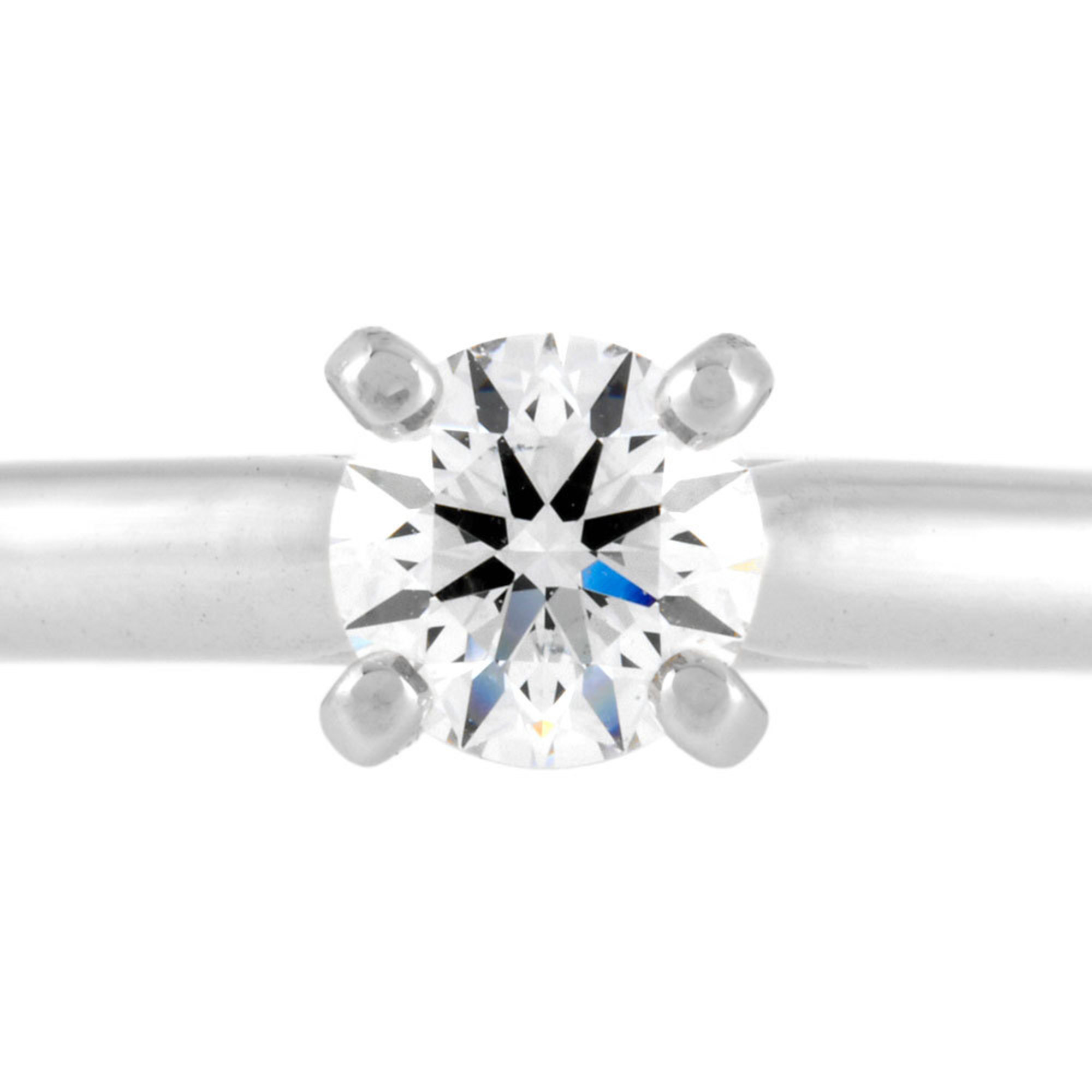 Cartier 1895 Solitaire Ring Diamond 0.30ct #48 Size 8 Pt950 3.6g Women's