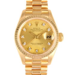 Rolex ROLEX 69178G Datejust 10P Diamond L Series (manufactured in 1989) Automatic Watch Champagne Dial K18 Solid Gold Ladies