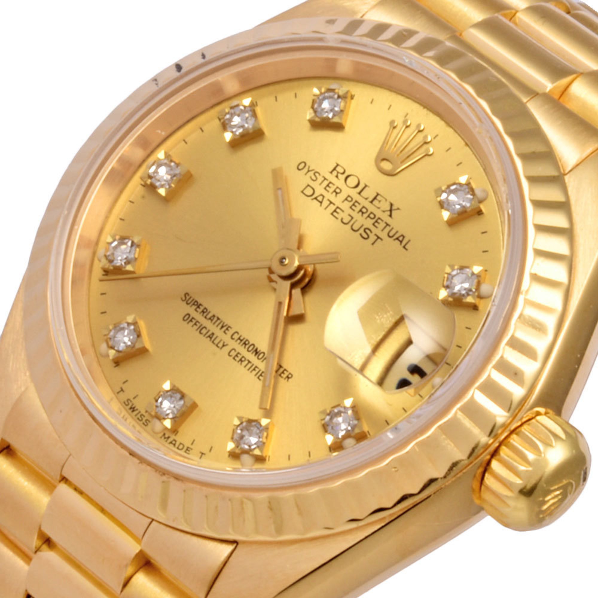 Rolex ROLEX 69178G Datejust 10P Diamond L Series (manufactured in 1989) Automatic Watch Champagne Dial K18 Solid Gold Ladies