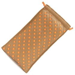 Hermes Pouch Pochette Pillow Brown Orange Leather Women's Men's HERMES