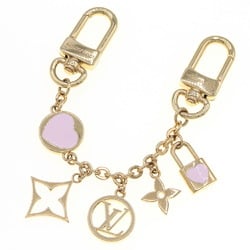 Louis Vuitton Bag Charm LV Heart M01421 Pink Metal Key Holder Ring Monogram Women's LOUIS VUITTON
