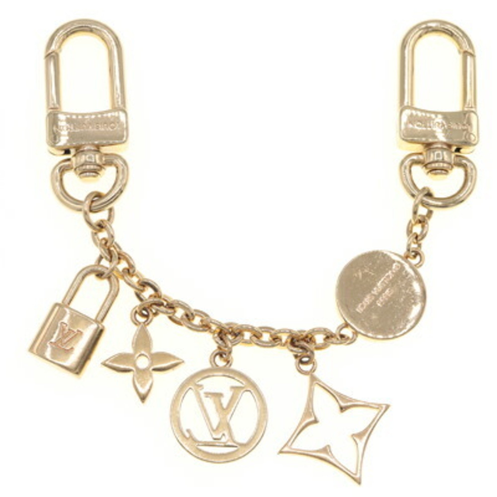 Louis Vuitton Bag Charm LV Heart M01421 Pink Metal Key Holder Ring Monogram Women's LOUIS VUITTON