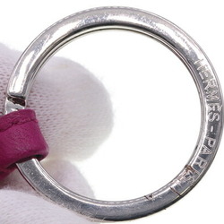 Hermes Key Ring Carmen Purple Leather Holder Bag Charm Tassel Women's HERMES