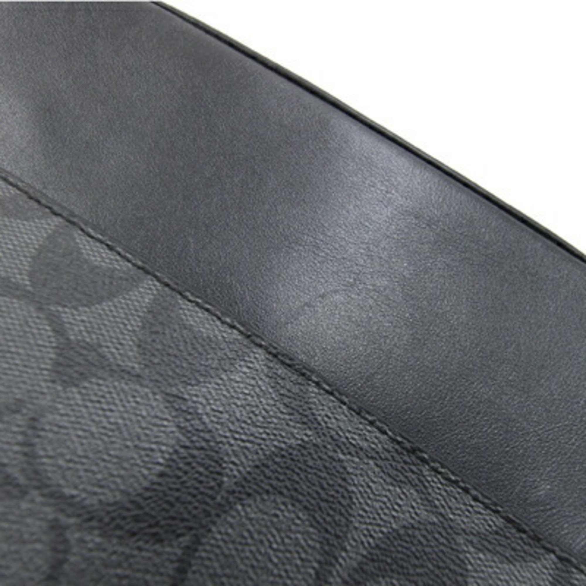 Coach Shoulder Bag Signature 4010 Charcoal Black PVC Leather Men's COACH