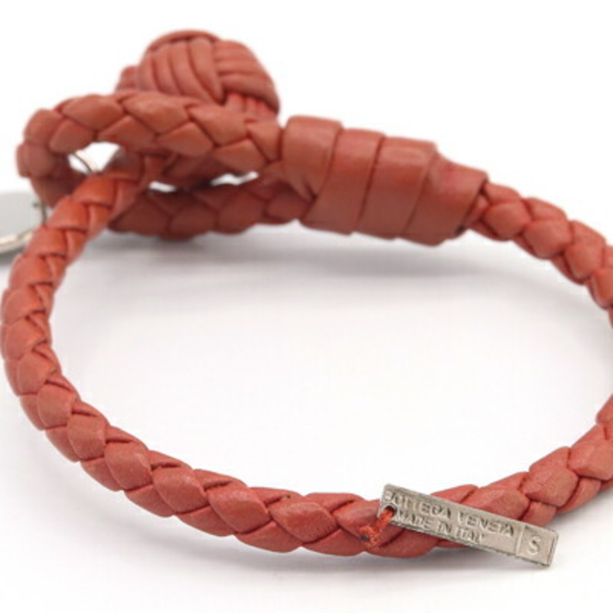 Bottega Veneta Bracelet Intrecciato 113546 Brown Leather Bangle for Women and Men BOTTEGA VENETA