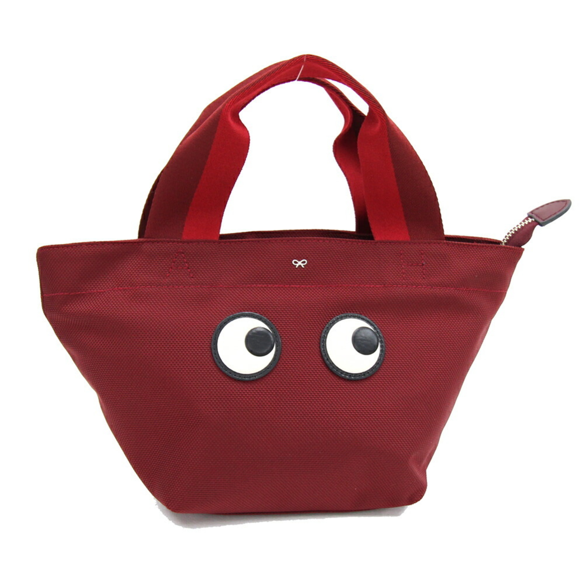 Anya Hindmarch Handbag Eyes 5050925162364 Dark Red Nylon Leather Tote Bag Ladies ANYA HINDMARCH