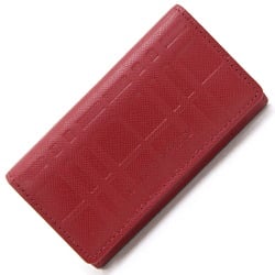 Burberry 4-ring key case, red leather, holder, check, women's BURBERRY