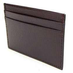 Salvatore Ferragamo Card Case Grey Bordeaux Leather Holder Pass Men's