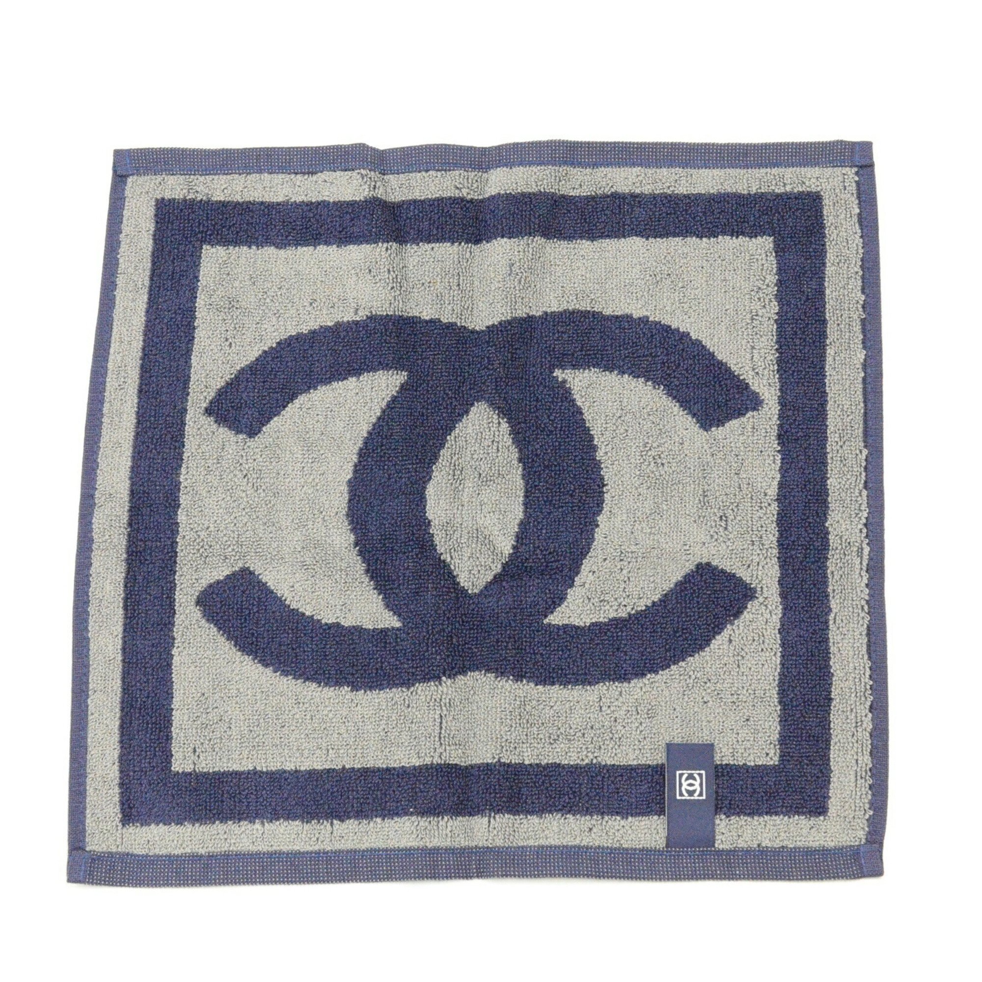 CHANEL Sports Line Towel Handkerchief Set Navy x Gray JA-18832