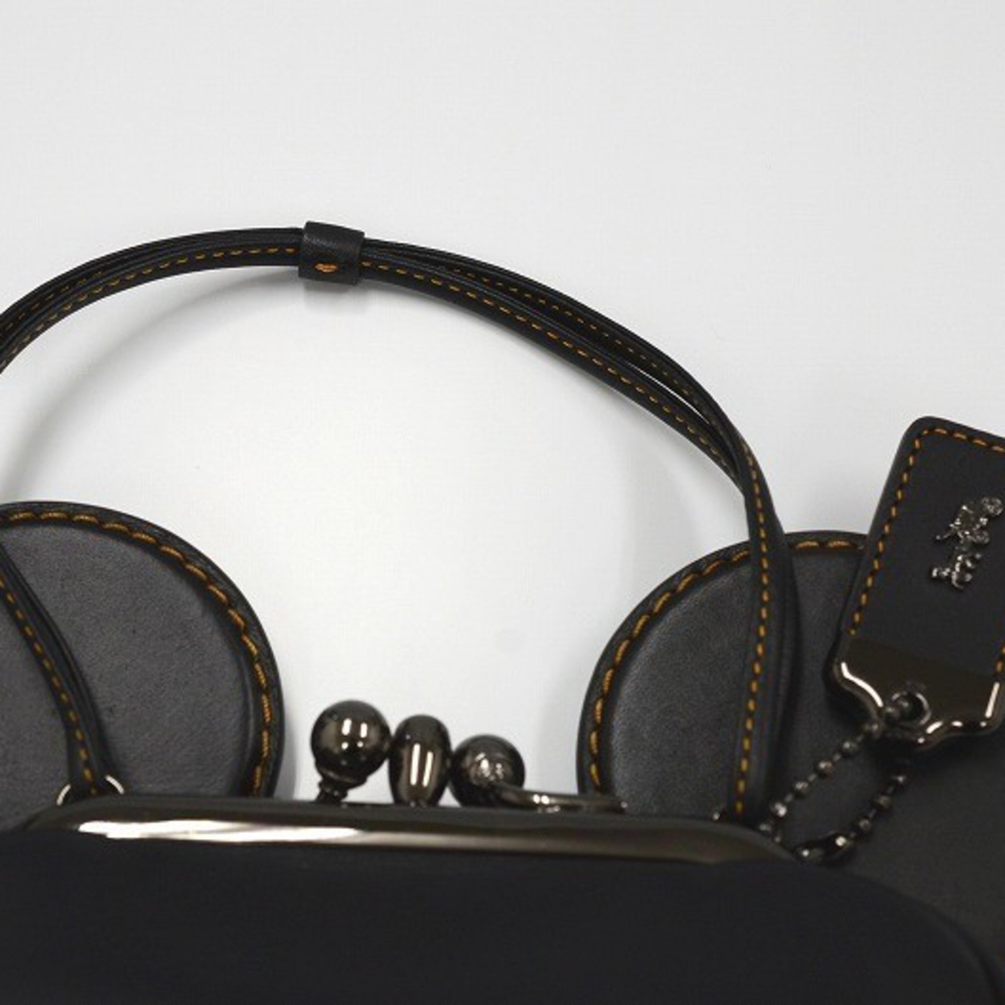 COACH Disney Mickey Mouse Chain Shoulder Bag Leather MC-10215 JA-18970