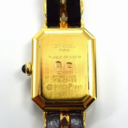 CHANEL Premiere M H0001 GP x Leather Black Dial Quartz Ladies Wristwatch JA-19054