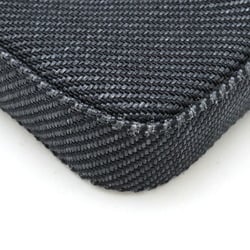 CHANEL Deauville Line Chain Wallet Long Clutch Bag Shoulder Canvas Leather Navy A81978