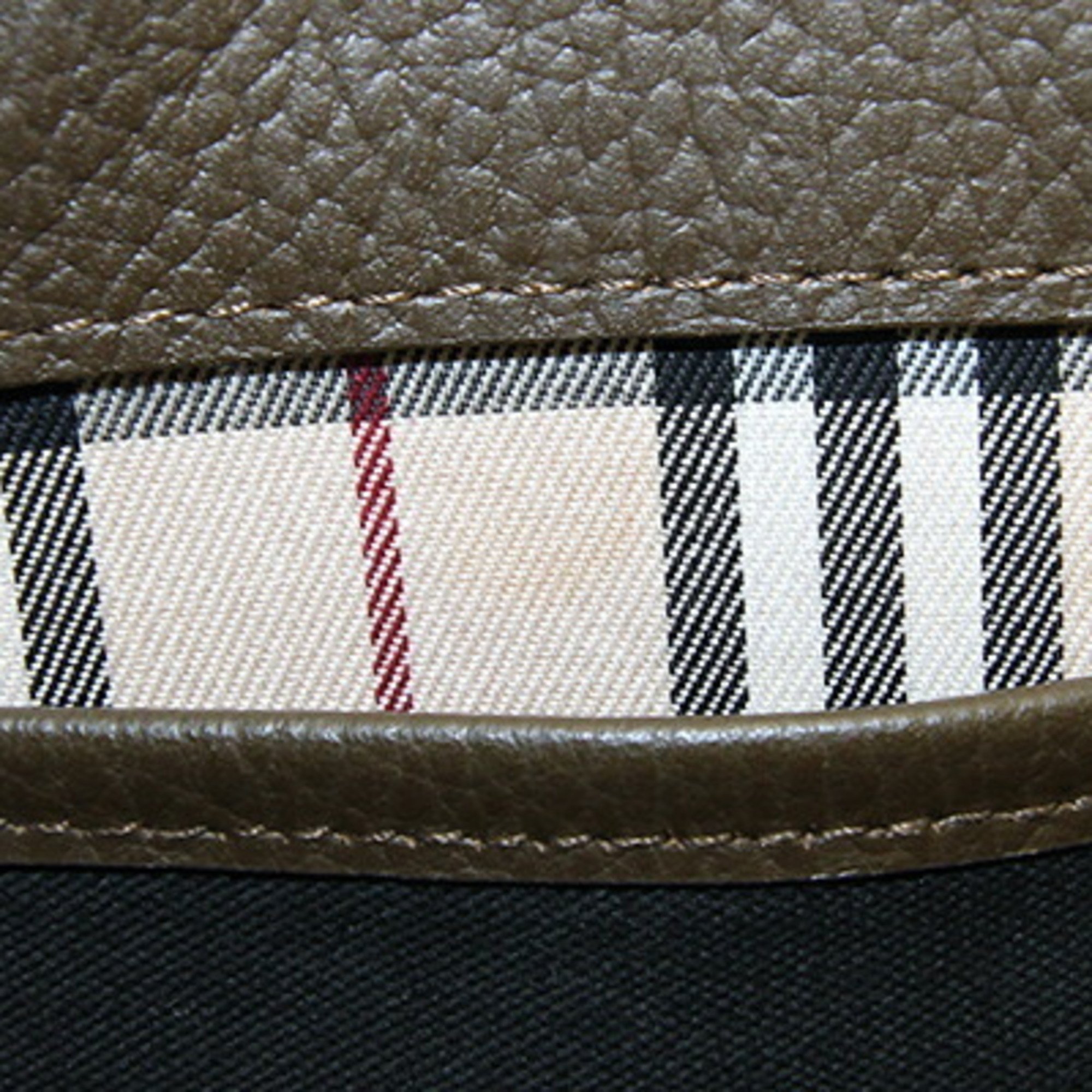 Burberry Shoulder Bag Dark Brown Leather Men's Nova Check BURBERRY