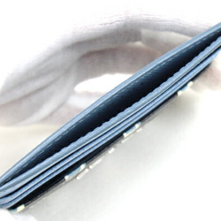Prada Card Case 1MC025 Black Light Blue Leather Pass Women's PRADA