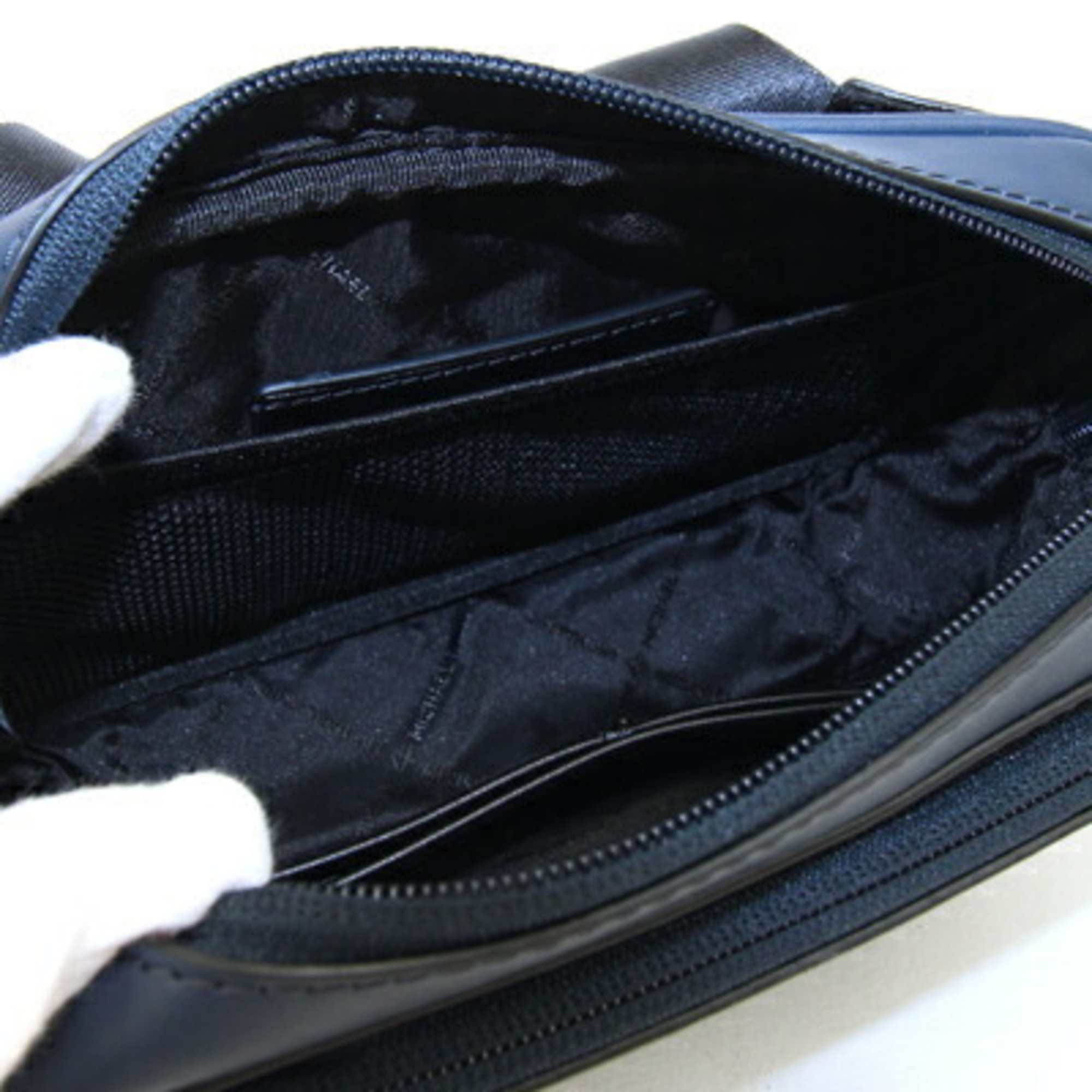 Michael Kors Waist Bag 37H3LCOY7U Navy Leather Body MK Men's Pouch MICHAEL KORS