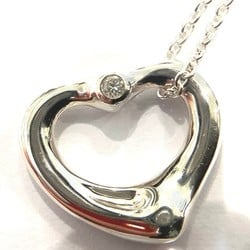 Tiffany & Co. 925 Elsa Peretti 2P Diamond Heart Necklace, approx. 3.1g, 40cm KB-8605