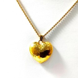 Yves Saint Laurent (YVES SAINT LAURENT) YSL Heart Necklace & Earrings Set Gold Color KB-8434