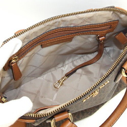 Michael Kors Handbag MK Signature 30F1G4SM2B Dark Brown PVC Leather Women's MICHAEL KORS