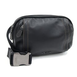 Coach Graham Utility Body Bag F37594 Black Leather Waist Shoulder Men's COACH