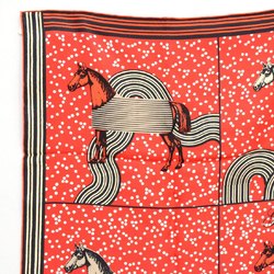 Hermes Carré 90 Garde Robe Pop Scarf Muffler 100% Silk Red JA-18833