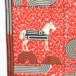 Hermes Carré 90 Garde Robe Pop Scarf Muffler 100% Silk Red JA-18833