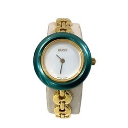 GUCCI Change Bezel 6 Quartz Watch 11/12.2 YGP Bangle Women's Wristwatch Box included Working condition Windshield has scratches KB-8586