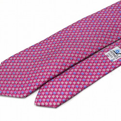 Hermes 100% Silk Tie Snail Pattern Necktie 605823IA Red Purple JA-19166