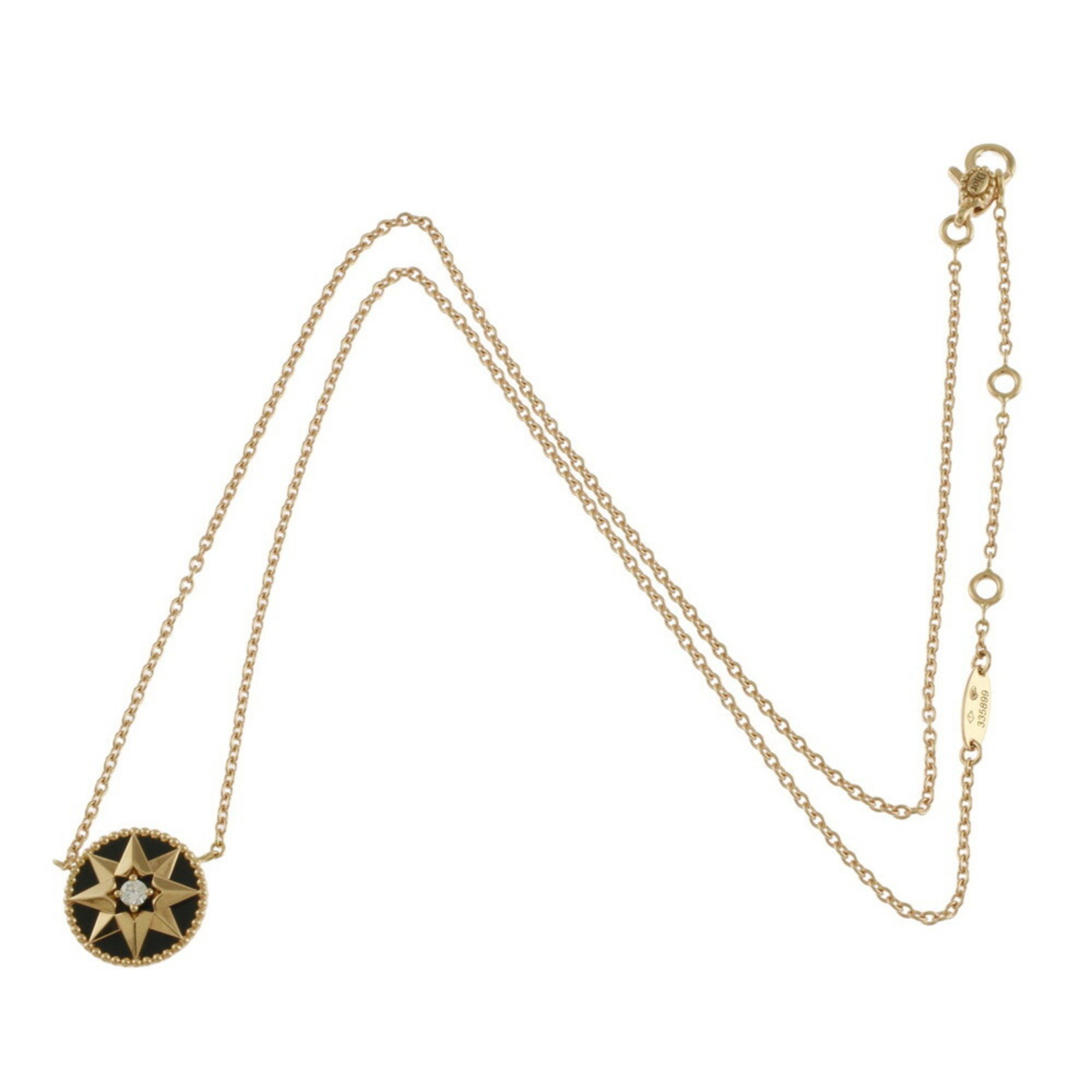 Christian Dior Necklace 18K Onyx Diamond Women's BRJ10000000124947