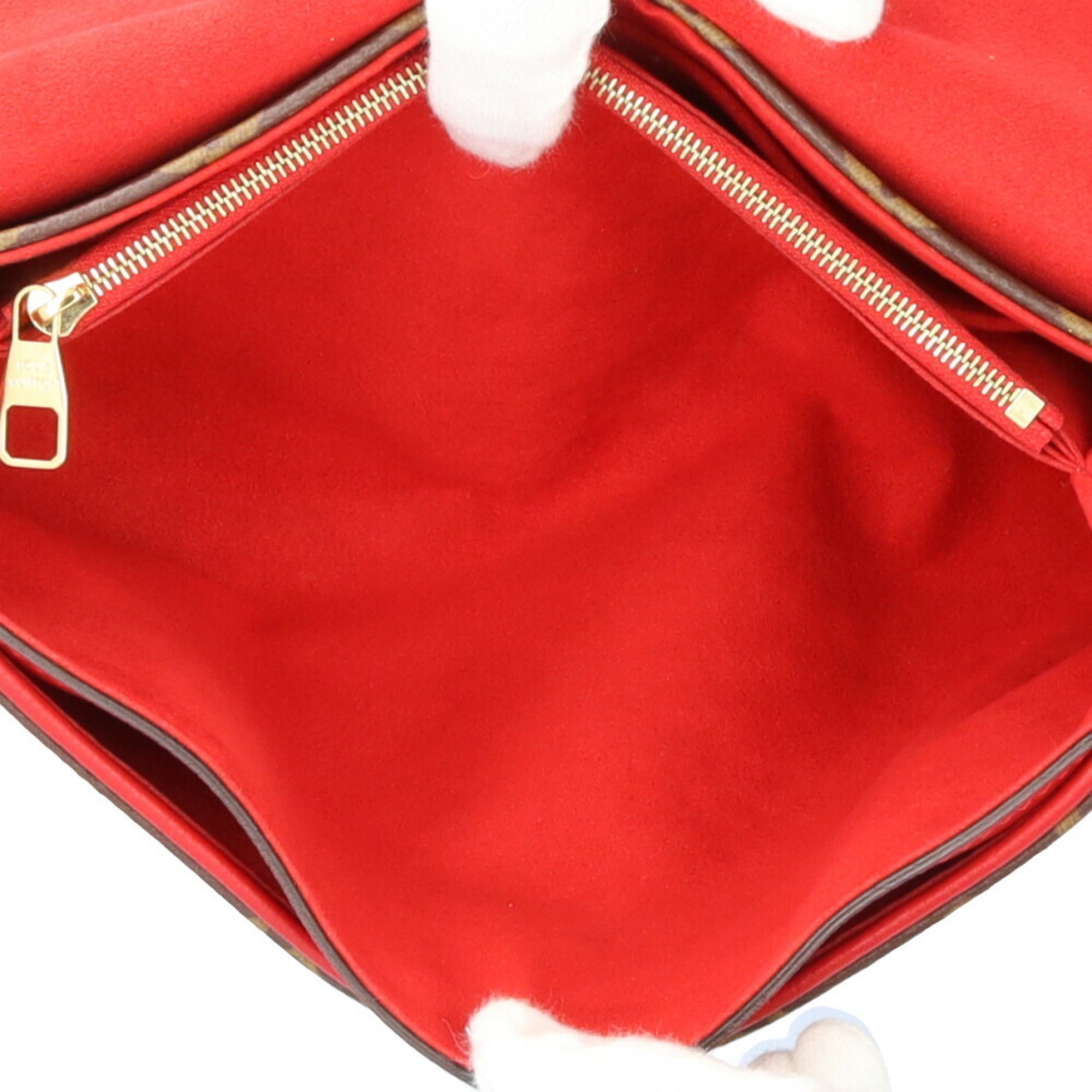 Louis Vuitton Pallas Chain Monogram Shoulder Bag Canvas M41201 Brown Women's LOUIS VUITTON
