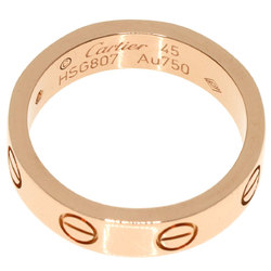 Cartier Love Ring 1P Diamond #45 K18 Pink Gold Women's