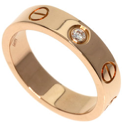 Cartier Love Ring 1P Diamond #45 K18 Pink Gold Women's