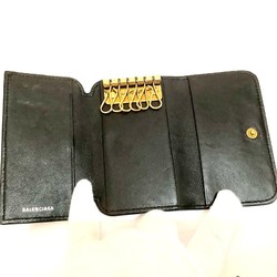 BALENCIAGA 6-ring key case, ring, leather, black, 639820 1090 0 203437KB-8480