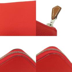 Hermes Azap Silkin Rouge Coeur Long Wallet Epson Women's