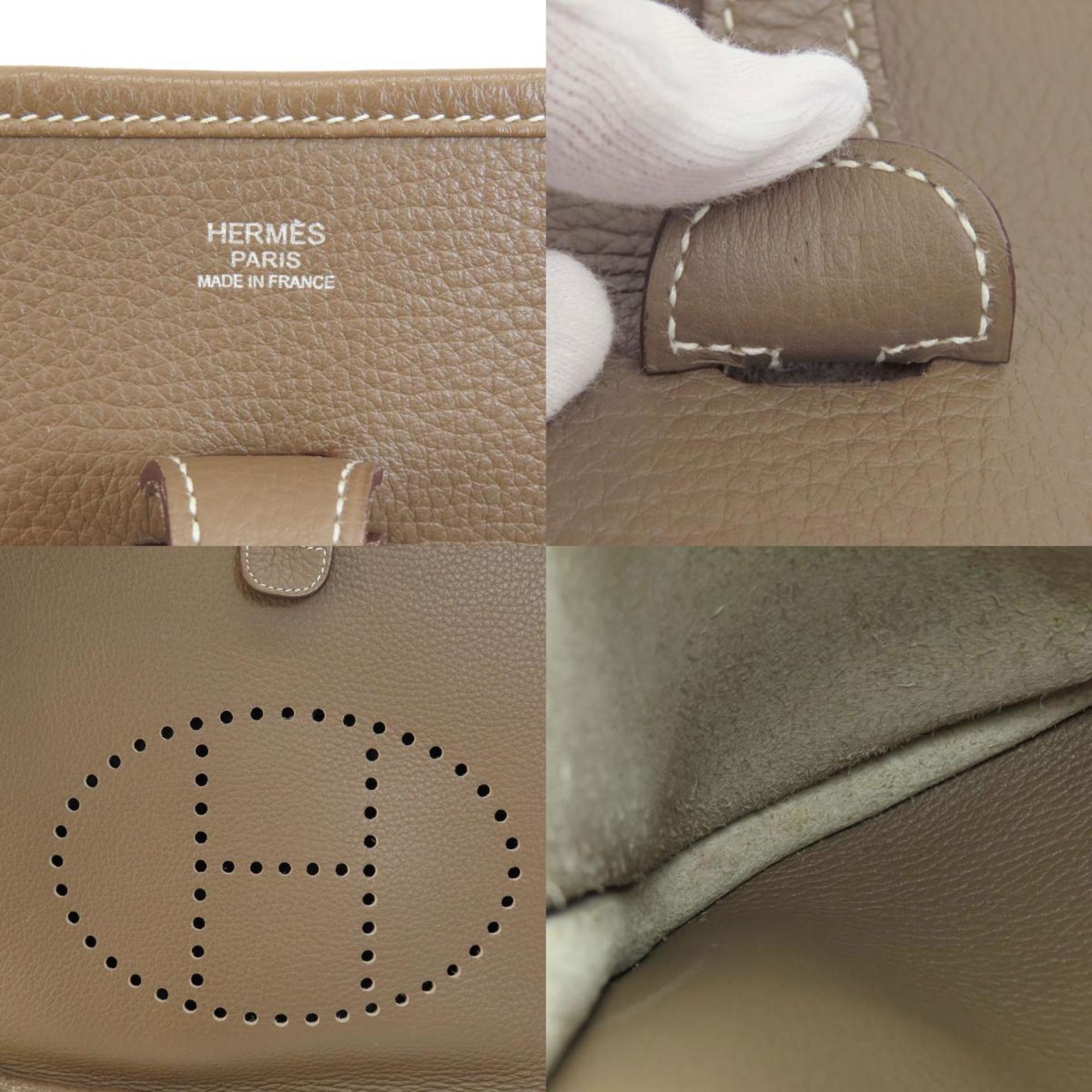 Hermes Evelyn 3 PM Etoupe Shoulder Bag Taurillon Women's