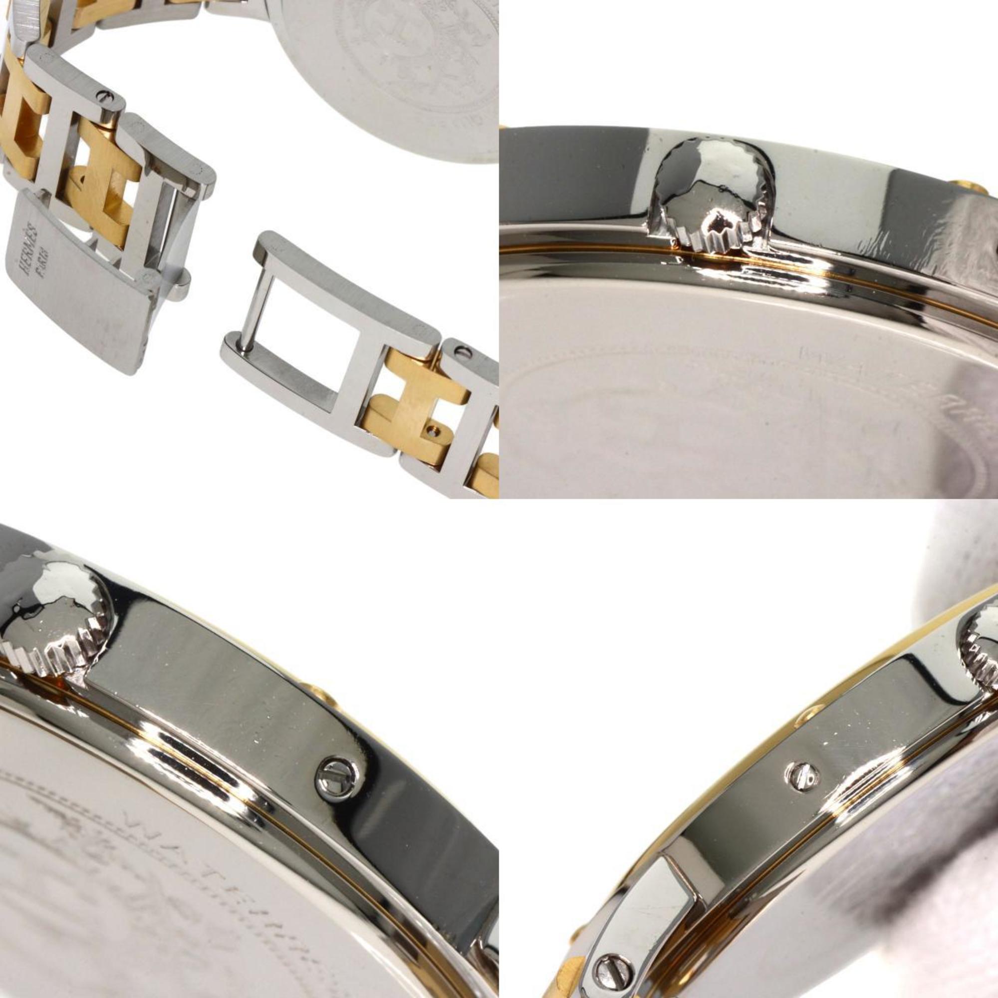 Hermes Clipper Watch Stainless Steel SSxGP Men's