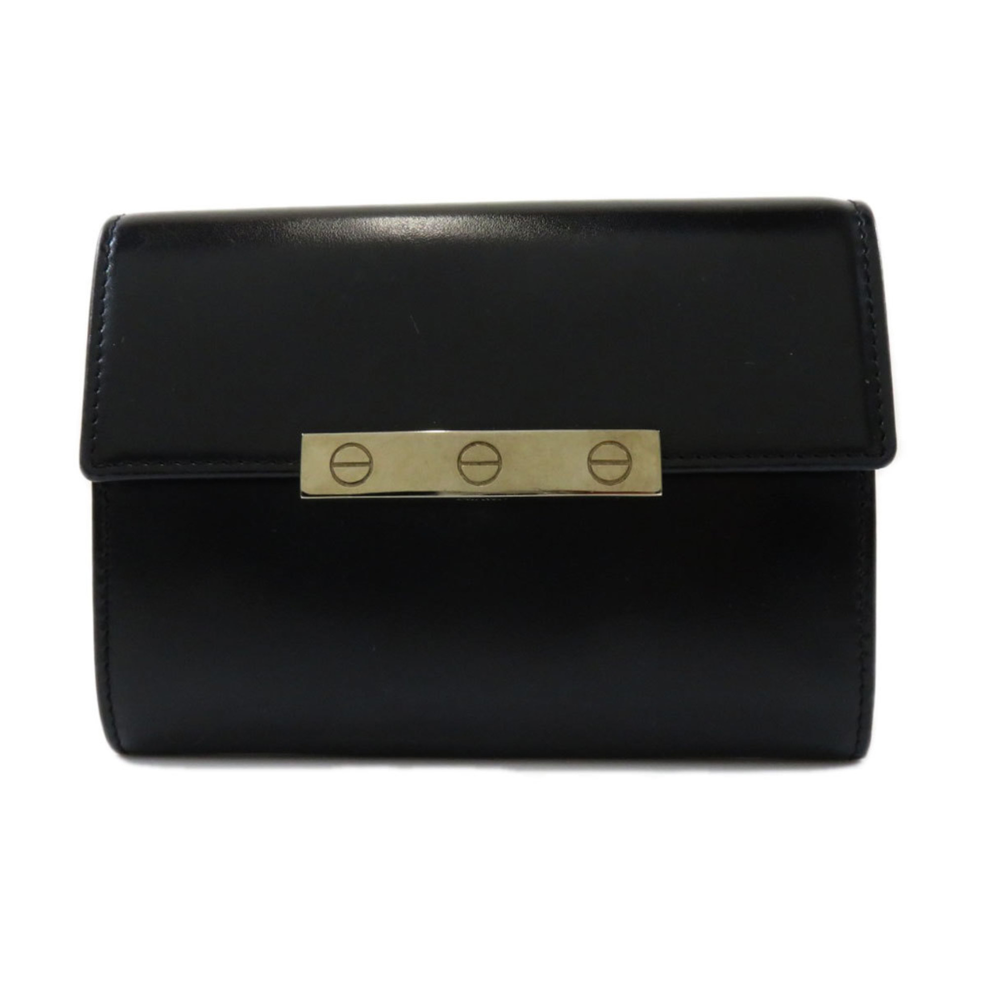 Cartier Love Line Wallet/Coin Case Calf Leather Women's