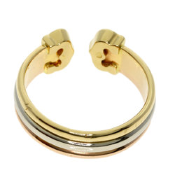 Cartier 2C Ring #55 Ring, K18 Yellow Gold, K18WG, K18PG, Women's