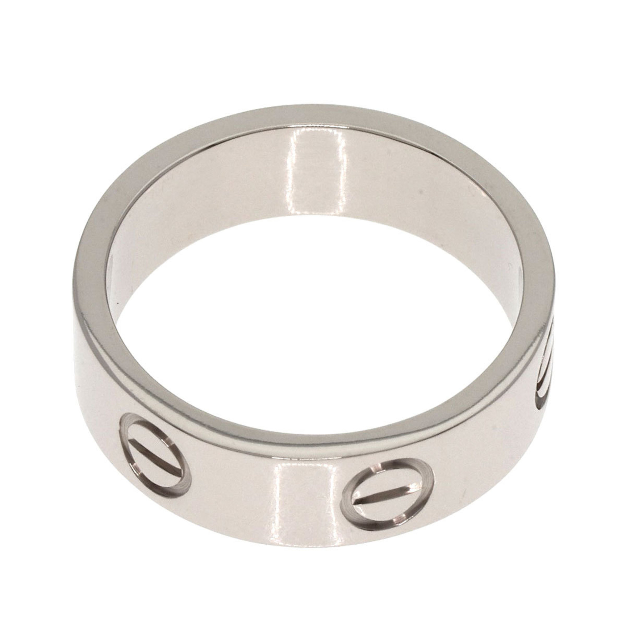 Cartier Love Ring #52 Ring, K18 White Gold, Women's