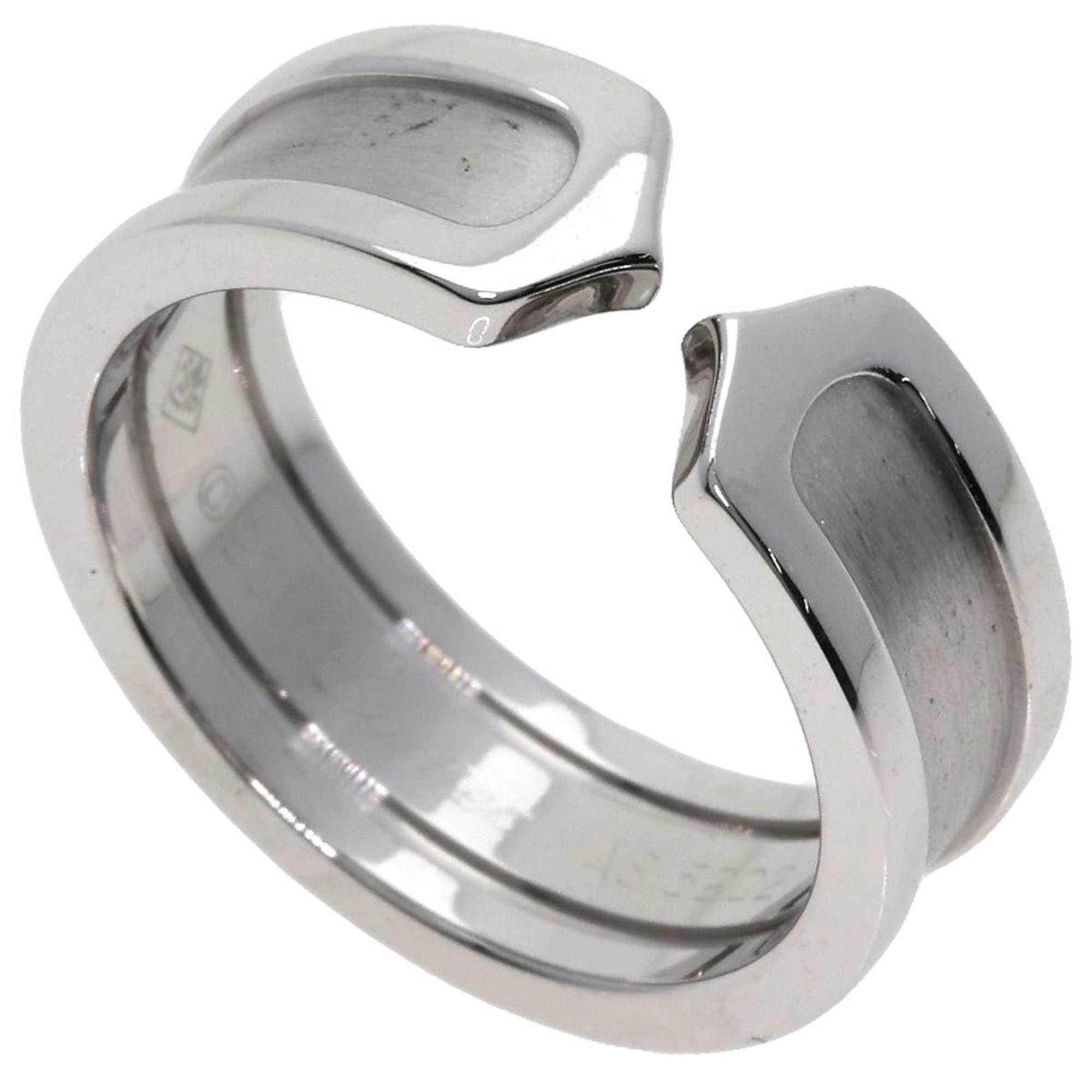 Cartier C2 Ring #52 Ring, K18 White Gold, Women's