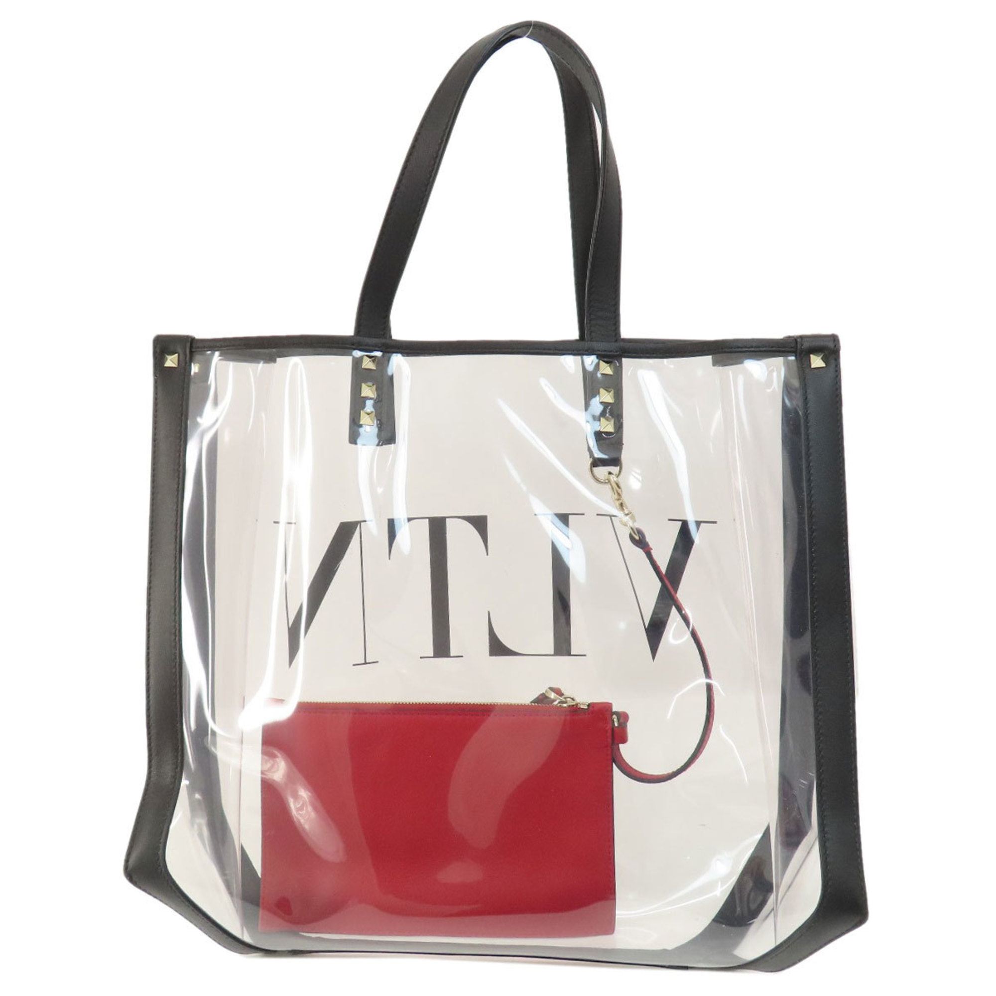 Valentino Clear Tote Handbag Leather Women's