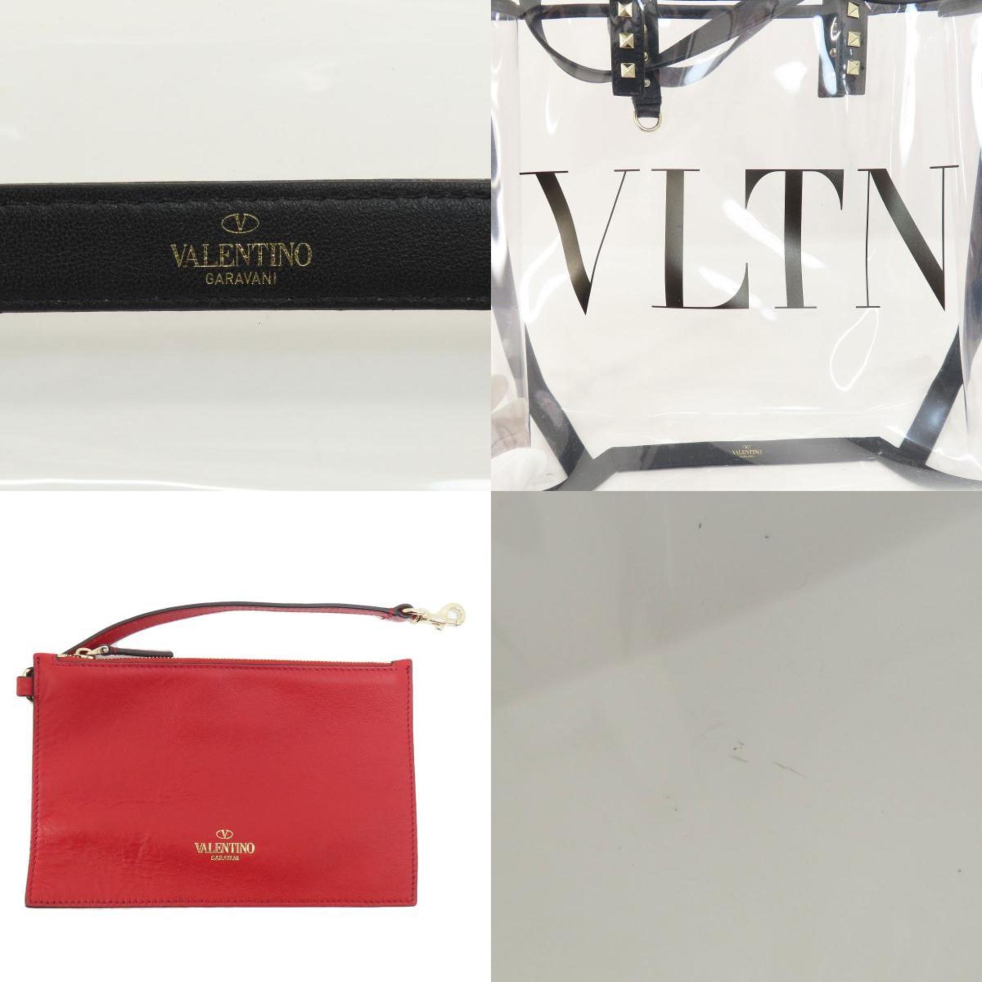 Valentino Clear Tote Handbag Leather Women's