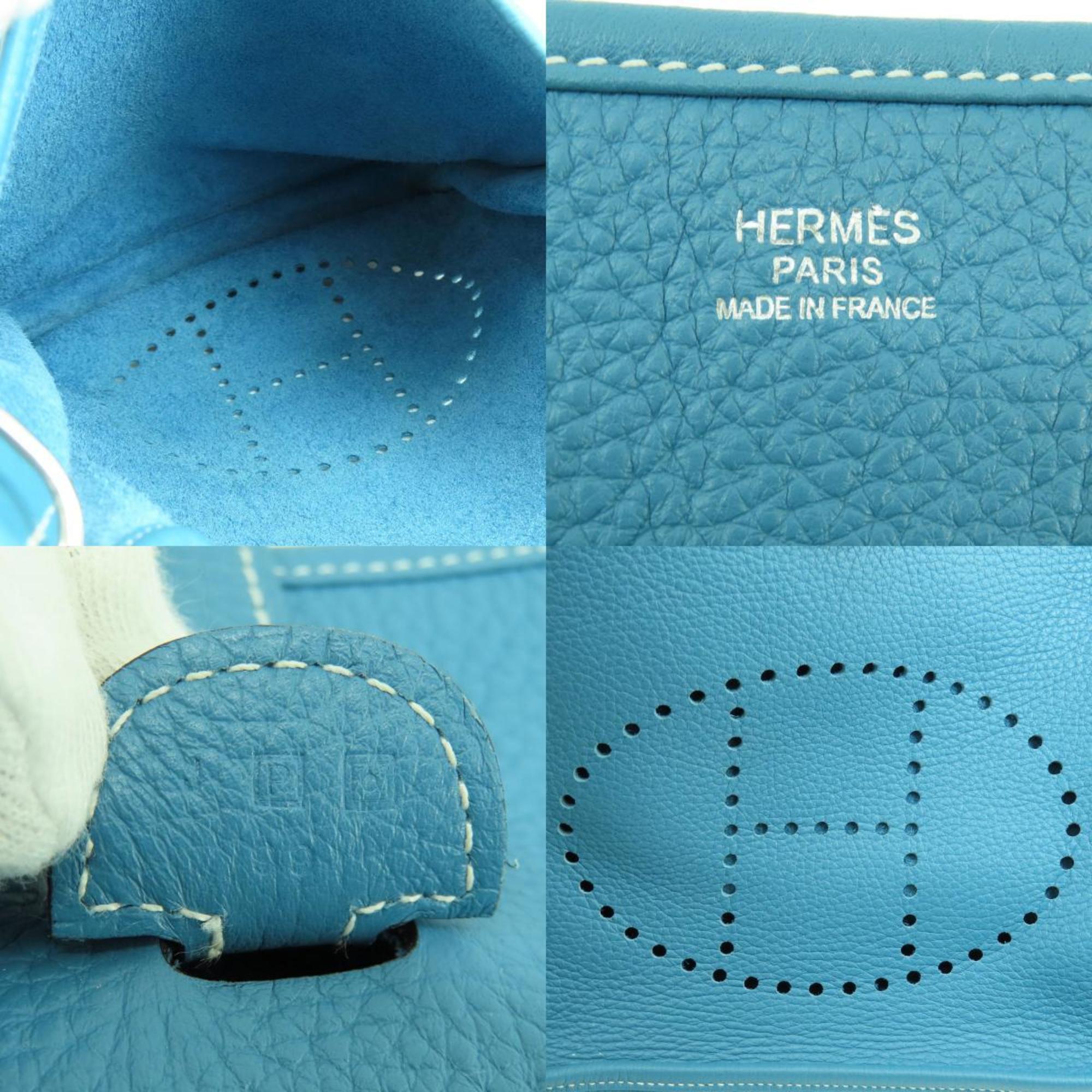 Hermes Evelyn 3 PM Blue Jean Shoulder Bag Taurillon Women's