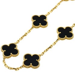 Van Cleef & Arpels Alhambra 20P Onyx Necklace K18 Yellow Gold for Women