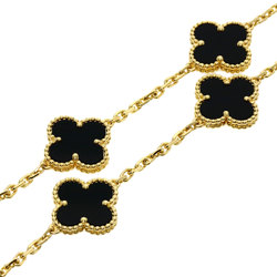 Van Cleef & Arpels Alhambra 20P Onyx Necklace K18 Yellow Gold for Women