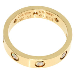 Cartier Love Ring Full Diamond #51 K18 Yellow Gold Women's