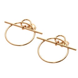 Hermes Echappe Earrings K18 Pink Gold for Women
