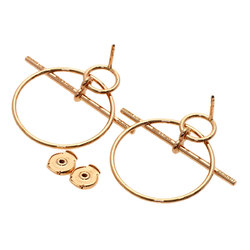 Hermes Echappe Earrings K18 Pink Gold for Women