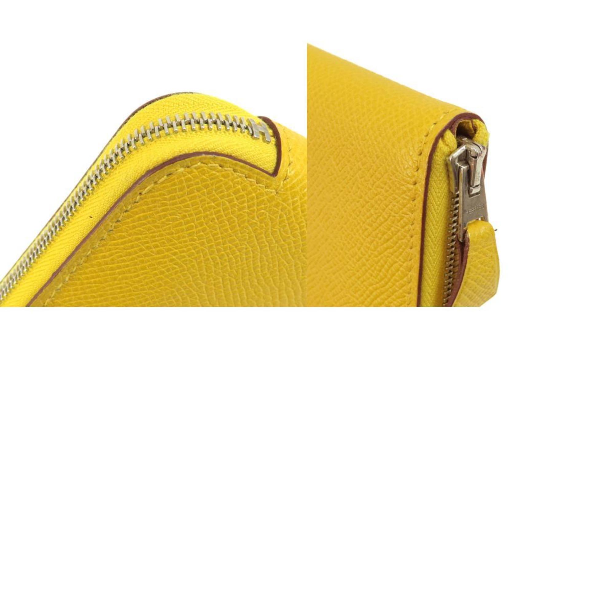 Hermes Azap Silk In Long Yellow Wallet Epson Women's
